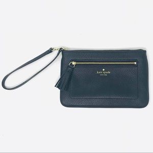 ♠️Kate spade black leather clutch handbag